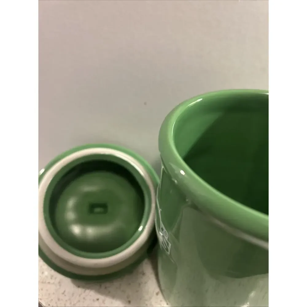 M&Ms Ceramic Green Jar 2010 Official Licensed Product 6.5 Inch